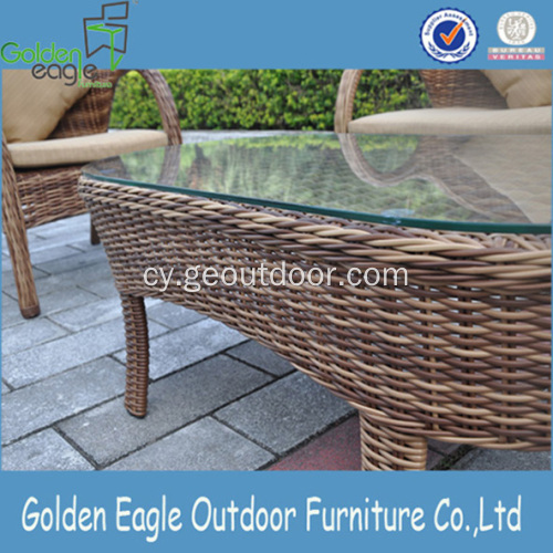 Dodrefn Rattan Cyfanwerthol Patio Hamdden Brown